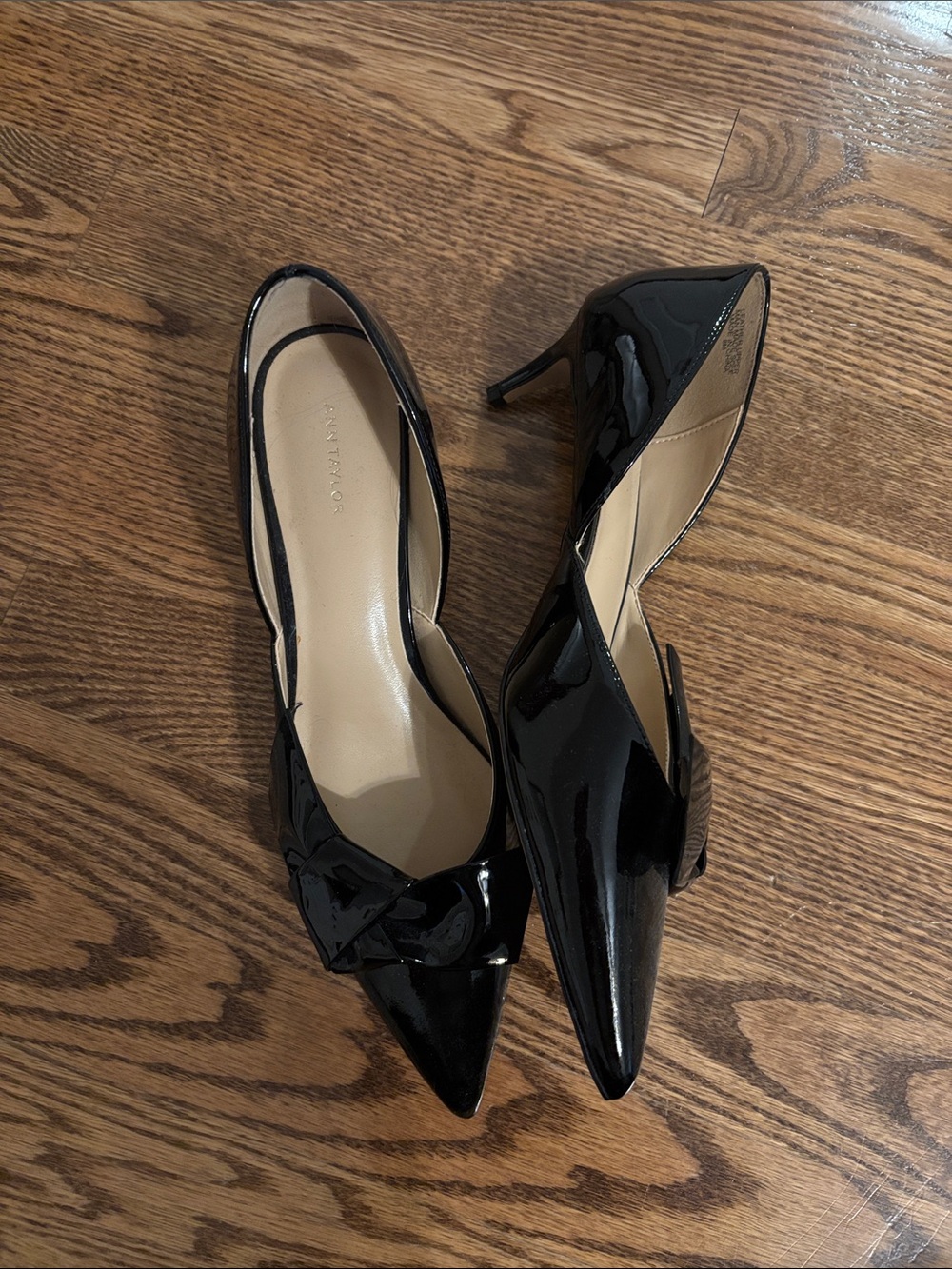 Never worn black patent leather kitten heels